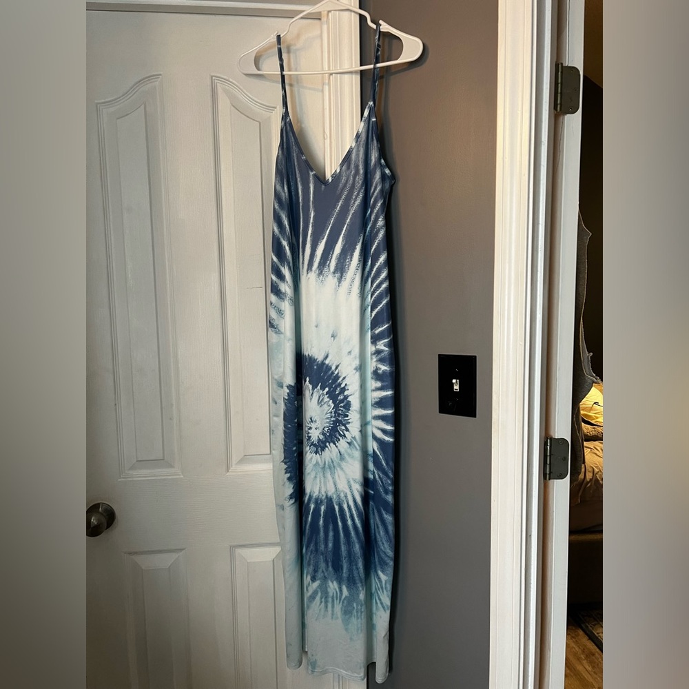 Blue tye dye tank sundress size medium